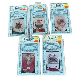 VTG 5-Piece Iron-On Designs Glenda’s Fashion Patterns USA 90s Bears Hearts Shell